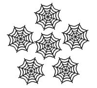 SOLUSTRE Halloween Felt Spiderweb Coasters Set of 6, Insulated Non-slip Drink Coasters for Glasses and Wine Bottles, Creative Black Cup Mats for Home and Office Decoration