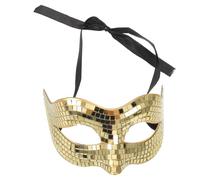 SOLUSTRE Halloween Mirror Disco Mask: Half Face Masquerade Mask For Men Women Party Carnival And Dance Events Music Costume Party Prom Ball Golden