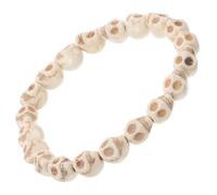 SOLUSTRE Halloween Skull Bracelet Punk Style Skeleton Wristband with Beige Stone Material, Unique Gothic Accessory for Men and Couples, for Cosplay and Fashionable Everyday Wear