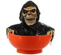 SOLUSTRE Halloween with Motion Activated Sound and Light Dish Candy Pumpkin or Skull Shape Snack Storage Dish Plastic Electronic Component Decor for Halloween Scene Layout for Festive