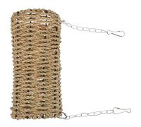 SOLUSTRE Hamster Hideout Tunnel and Playing House Made of Aquatic Plant, Compact and Easy to Store Brown Pet Habitat Suitable for Hamsters and Guinea Pigs to Place in Cage