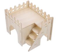 SOLUSTRE Hamster Wooden Hideouts Guinea Pig Hideout House Climbing Exercise Resistant to Tearing Strong Wood Material Beige Small Hedgehog and Golden Hamster Habitat Décor