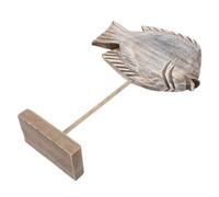 SOLUSTRE Hand Carved Rustic Wood Fish Statue Unique Decorative Wooden Art Collection for Home Office and Shops Realistic Fish Shape Adornment for Mantels Shelves and Tables