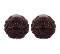 SOLUSTRE Hand Massage Balls Physical Therapy Hand Strengthener Wooden Lion Shape 1 Pair for Seniors with Chinese Style Carved Design and Palm Massage Tool for Stress Relief