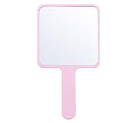 SOLUSTRE Hand Mirror Square Makeup Mirror Handheld Cosmetic Salon Hairdressing with Handle, Pink