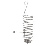 SOLUSTRE Hanging Spiral Corn Cob Feeder for Squirrels and Parrots, Stainless Steel Weather-resistant outside Squirrel Feeder with Perch and Suspension Design for Garden or Bird Cage