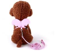 SOLUSTRE Harness Walks Easy for Everyday Wear Convenient and Adjustable Pink with Angel Wings Leash, Nylon Chest Strap 2-4kg 4kg over Weekend Puppy Pet Dogs Parties