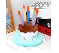 SOLUSTRE Hat Medium Small Chin Pets to Adjustable Strap under Fits Birthday Cartoon Cake Candle and Design with Nonwovens Cotton Material Stylish Festival for Dog Party Photo and Other