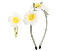 SOLUSTRE Hawaiian Plumeria Hair Pins and Barrettes Luau Flower Hair Clips for Women Beach Party Headband and Accessories Elegant Tropical Style for Weddings and Holidays