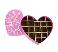 SOLUSTRE Heart-shaped 18-grid Paper Chocolate Box in Pink for Birthdays and Other Special Holidays, Elegant Design with Multiple Compartments to Hold Small Presents and Showcase Beauty