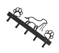 SOLUSTRE Heavy Duty 5-Hook Iron Coat Rack Wall Mounted Key Holder for Home with Convenient Installation and Burr-Free Design Black Metal Coat Hooks