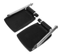 SOLUSTRE Heavy Duty Aluminum Wheelchair Footrests with Rod, Foldable Thickened Metal Foot Pedal Replacement Pair, Stable Wheelchair Leg Rest for Mobility Scooter Accessories