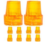 SOLUSTRE Heavy Duty Rubber Cane Tips with Universal Compatibility Non-slip Replacement 10pcs Sturdy Yellow Rubber Caps Reduces Ground Impact for Walking Canes and Crutches for Rainy