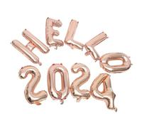 SOLUSTRE Hello Rose Gold Foil Balloon for Year Party Decorations Aluminum Balloons for Wall and Window Display Photography Props for Year End Celebration