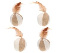 SOLUSTRE Interactive Catnip Balls with Fine Workmanship for Cats 4pcs Made of Polyester and Animal Hair for Cat Playing and Teasing