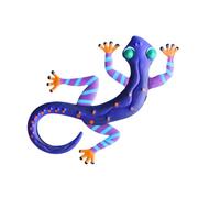 SOLUSTRE Iron Art Gecko Wall Mounted Pendant Purple Metal Wall Ornament Unique Garden Decoration Indoor Outdoor for Living Patio Porch