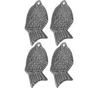 SOLUSTRE Iron Fish Cooking Tools, 4pcs Cast Iron Fish Shaped Supplement for Vegan Athletes Pregnant Women, Compatible with Boiling, Stewing and Brewing