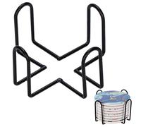 SOLUSTRE Iron Hollow Coaster Holder Kitchen Gadget 4.48x4.48x2.04in Thickened Iron Delicate Style Storing Coasters Desktop Decoration for Kitchen Use