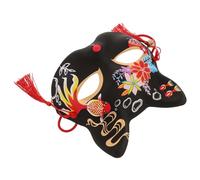 SOLUSTRE Japanese for Halloween Hand Painted Half Face Animal Mask for Cosplay Masquerade Parties Lightweight Safe Costume Accessory for Festivals and Celebrations