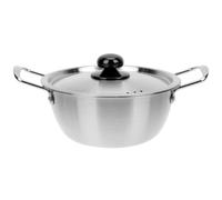 SOLUSTRE Korean Style Stainless Steel Instant Noodle Pot with Lid, Double-Handle Design for Making Instant Noodles and Stewing Soup, Silver Multipurpose Cooking Pot Suitable for Home