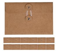 SOLUSTRE Kraft Paper Envelopes Reusable Office Storage Bags 20pcs Vintage with String Closure for Document Filing and Organizing with Easy Access, Brown Organizer for Study