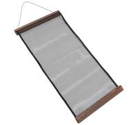SOLUSTRE Large Capacity Brown Mesh Jewelry Organizer with Plastic and Wood Frame, Wear and Break Resistant Wall Mounted Earring Holder for Convenient Viewing and Collecting in Stores