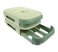 SOLUSTRE Large Capacity Eggs Basket Drawer Egg Storage Container for Refrigerator and Kitchen, Pp, Space Saving, Automatic Rolling Design, Long-term Preservation, 2 Pieces