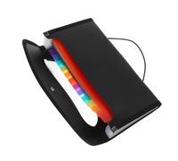 SOLUSTRE Large Capacity Expanding File Folder with 13 Compartments, Black Accordion Folder Organizer Made of Water-Resistant Pp and PVC, Quick and Easy Access Document Storage for Finance