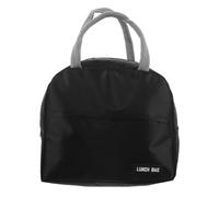 SOLUSTRE Large Capacity Insulated Lunch Bag Portable Leakproof Thermal Tote for Men Women Students Work School Travel Reusable Minimalist Black Meal Organizer