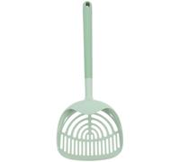 SOLUSTRE Large Cat Litter Scoop with Ergonomic Long Handle for Cleaning | ABS Build, Green Finish, Easy Filtering Action, Suitable for Cats and PET Hamsters, Easy to Clean
