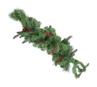 SOLUSTRE LED Artificial Christmas Garland with Pinecone Accents Indoor Outdoor Festive LED Leaf String Lights for Holiday Home Decor Cozy Party Ornament Faux Pine Branches