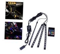 SOLUSTRE Led Car Interior Lights Strip 12 Colors Atmosphere Neon Lights Wireless Music Control Flexible and Water Resistant