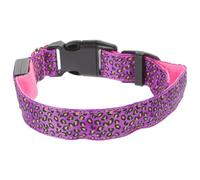 SOLUSTRE LED Dog Collar Adjustable Light up Necklace with Three Lighting Modes for Everyday Walking, Purple Nylon Material, Prevents Dogs being Lost the Dark