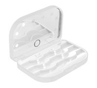 SOLUSTRE LED Light Eyelash Organizer Compact Case with Mirror Portable Lash Holder for Travel and Daily Makeup Storage