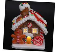 SOLUSTRE LED Light Gingerbread House Ornament Christmas Tree Hanging Decoration Cozy Clay Small House for Festive Holiday Cheer and Xmas Decor Gift