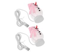 SOLUSTRE Led Snowman Light Up Decoration Color Changing Lamp USB Desk Centerpiece Mini Led Glowing Lights for Christmas Room Bedroom Decor Kids Pink Hat