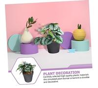 SOLUSTRE Lifelike Artificial Green Plant Potting Small Leaf Bonsai for Home Desk Decor Simulation Foliage Adds Natural Touch to Indoor Spaces No Watering Needed for Hotels Restaurants