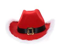 SOLUSTRE Light Up Christmas Cowboy Hat Festive Santa Hat with LED Lights for Xmas Parties Unique Holiday Costume Accessory for Photos Cheerful Celebrations
