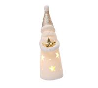 SOLUSTRE Light Up Christmas Decoration Ceramic LED Figurine Adorable Holiday Ornament for Desk Living Room and Bedroom Vivid Glow Decor for Home Tabletop Adornment