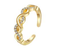SOLUSTRE Lightweight Adjustable Size Women Ring in Copper and Silver, Cool Personality Band Suitable for Engagements and Everyday Life, Assorted Color Open Index Finger Ring