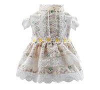 SOLUSTRE Lightweight Dog Summer Clothes Puppy Dress with Delicate Floral Design Made of Polyester, Practical Pet Outfit for Travel and Cosplay Party, Suitable for Small to Medium Dogs