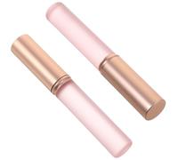 SOLUSTRE Lipstick Brush Applicators Lip Makeup Tools Portable Lip Gloss Brush 2pcs and Aluminium Handle with Silicone Tips Comfortable to Hold for Women Travel Use