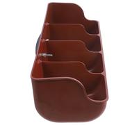 SOLUSTRE Livestock Feeding Manger 4-Compartment Plastic Feed Trough Mountable for Pig and Goat Outdoor Use Brown