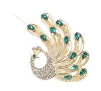 SOLUSTRE Luxury Peacock Brooch Pin for Women Intricate Rhinestone Animal Jewelry Accessory with Secure Pin Stylish Statement for Clothes Scarves Hats and Special Occasions