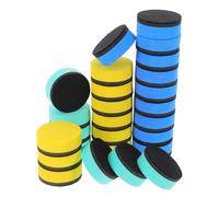 SOLUSTRE Magnetic Dry Erase Erasers with Easy to Grip Mini Round Eva Felt 48pcs with Efficient Cleaning for Whiteboard and Refrigerator for Classrooms and Offices