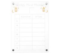 SOLUSTRE Magnetic for Differentiating Food Items Dry Erase Board White Acrylic for Fridge with Multiple Parts, Magnetic Attachment and Weekly Reminder Board Home Kitchen Menu Planner