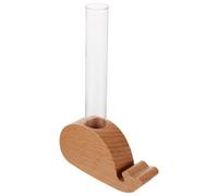 SOLUSTRE Magnetic Hydroponic Propagation Station Test Tube Vase with Stable Wooden Whale-shaped Base Glass Planter for Flowers and Cuttings Suitable for Home and Refrigerator Decoration