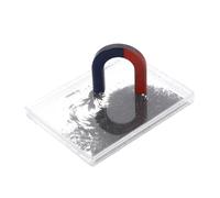 SOLUSTRE Magnetic Iron Powder Box 4cm Horseshoe Magnet, Science Experiment Tool for Physics Teaching, Magnetic Field Demonstration Kit for Classroom and School Projects