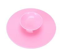 SOLUSTRE Makeup Brush Cleaning Pad with Hand Held Design Silicone Scrubber and Hollow Device for Flexible Use, Pink round Cleaning Tool for Makeup Brushes and Cosmetic Accessories