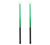 SOLUSTRE Marching Drumsticks with Felt Heads Practical and Sturdy Jazz Drum Sticks Green Alloy Portable Percussion Mallets for Beginners for Children Practice and Performance